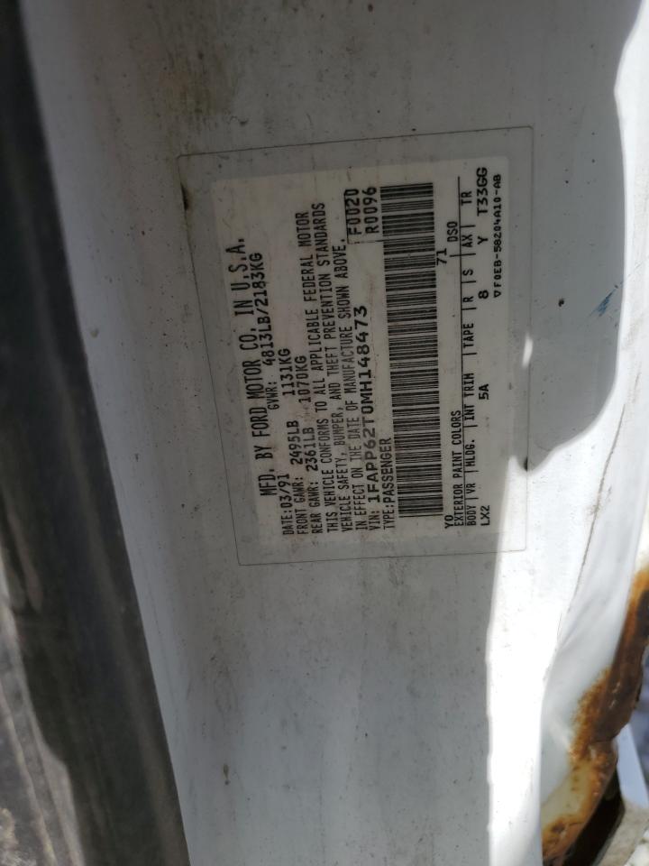 1991 Ford Thunderbird Lx VIN: 1FAPP62T0MH148473 Lot: 67416965