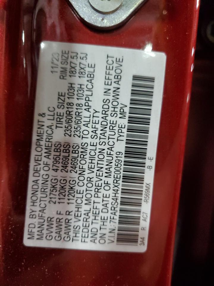 2024 Honda Cr-V Ex VIN: 7FARS4H4XRE005919 Lot: 68489845