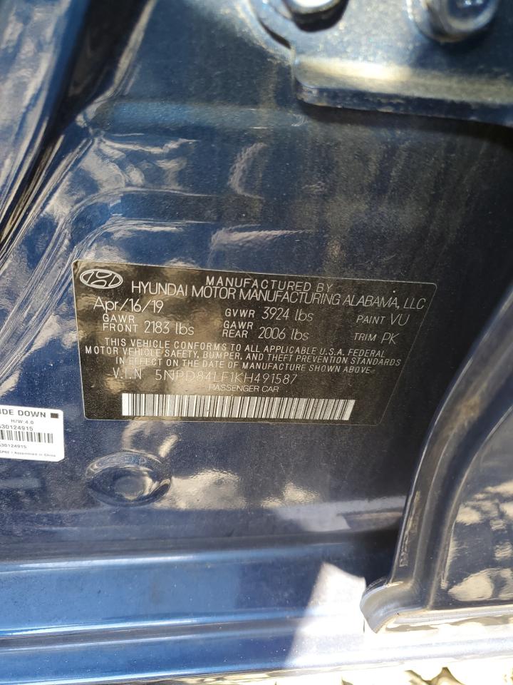 2019 Hyundai Elantra Sel VIN: 5NPD84LF1KH491587 Lot: 70514735