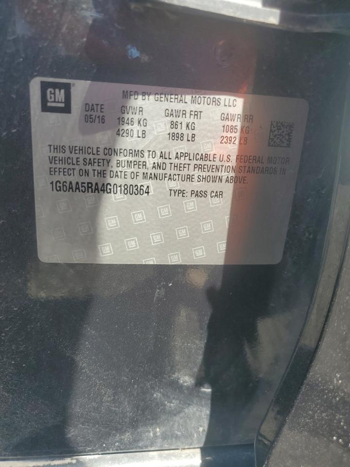 2016 Cadillac Ats VIN: 1G6AA5RA4G0180364 Lot: 68219495