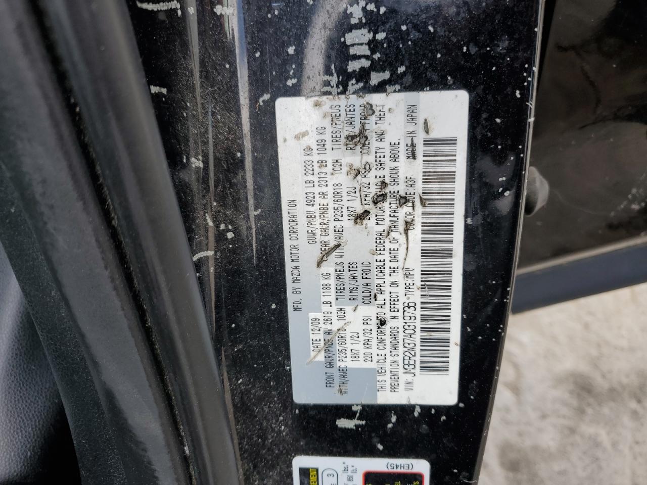 2010 Mazda Cx-7 VIN: JM3ER2W37A0319736 Lot: 68634235