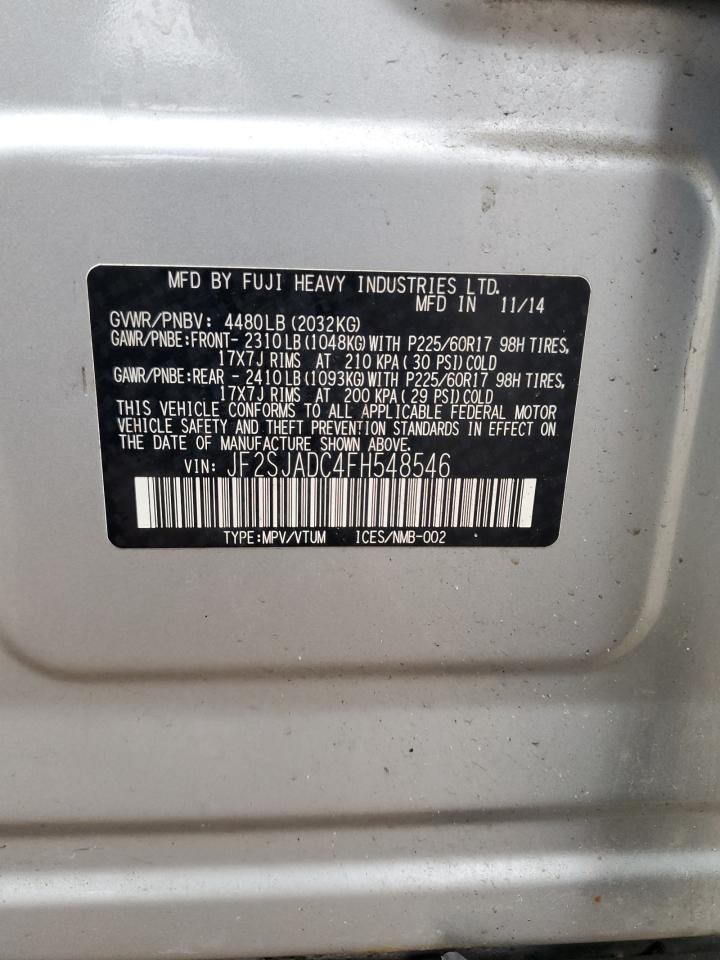 2015 Subaru Forester 2.5I Premium VIN: JF2SJADC4FH548546 Lot: 69291555