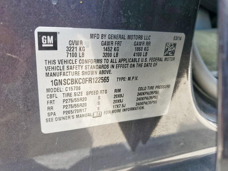 2015 CHEVROLET TAHOE C1500 LT  