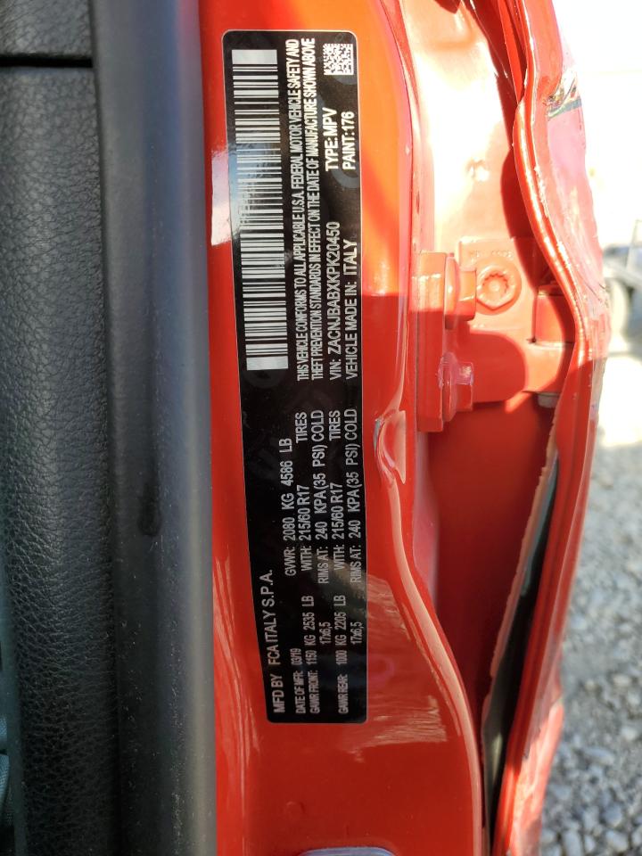 2019 Jeep Renegade Sport VIN: ZACNJBABXKPK20450 Lot: 69722005