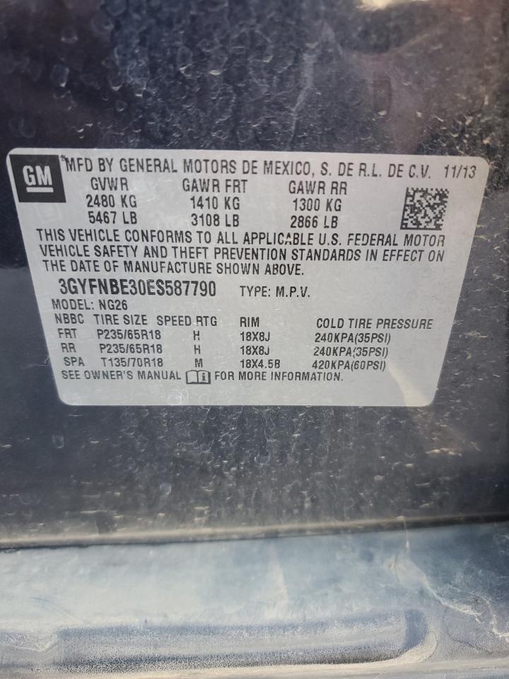 2014 Cadillac Srx Luxury Collection VIN: 3GYFNBE30ES587790 Lot: 69318545