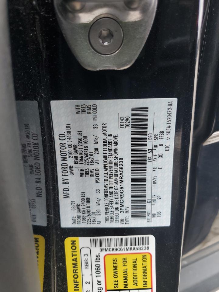 2021 Ford Bronco Sport Outer Banks VIN: 3FMCR9C61MRA58238 Lot: 64894585