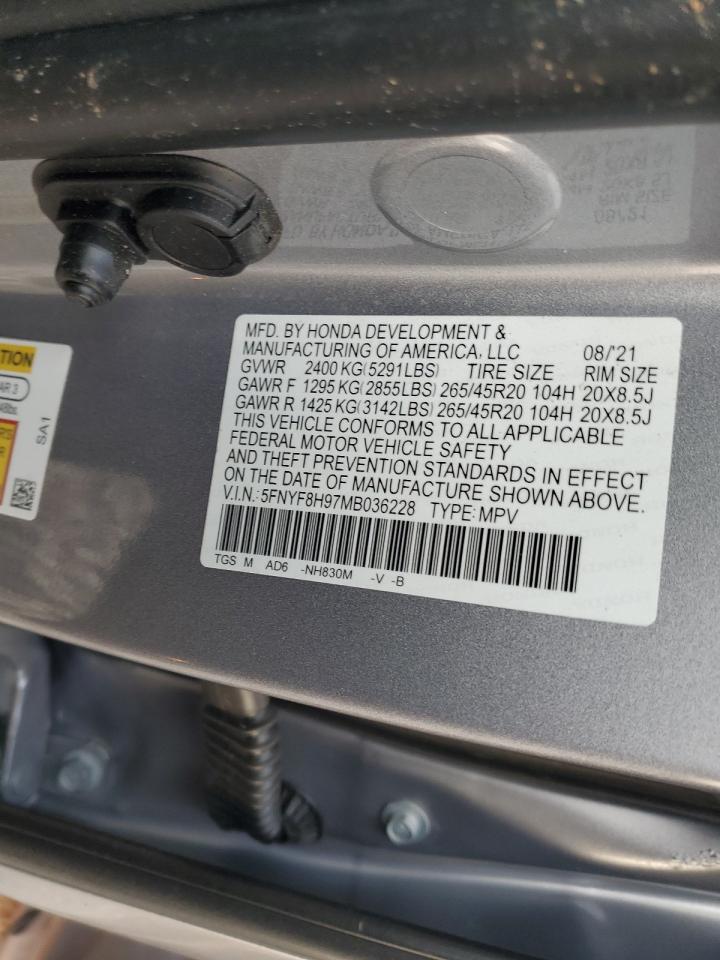 2021 Honda Passport Touring VIN: 5FNYF8H97MB036228 Lot: 66341695