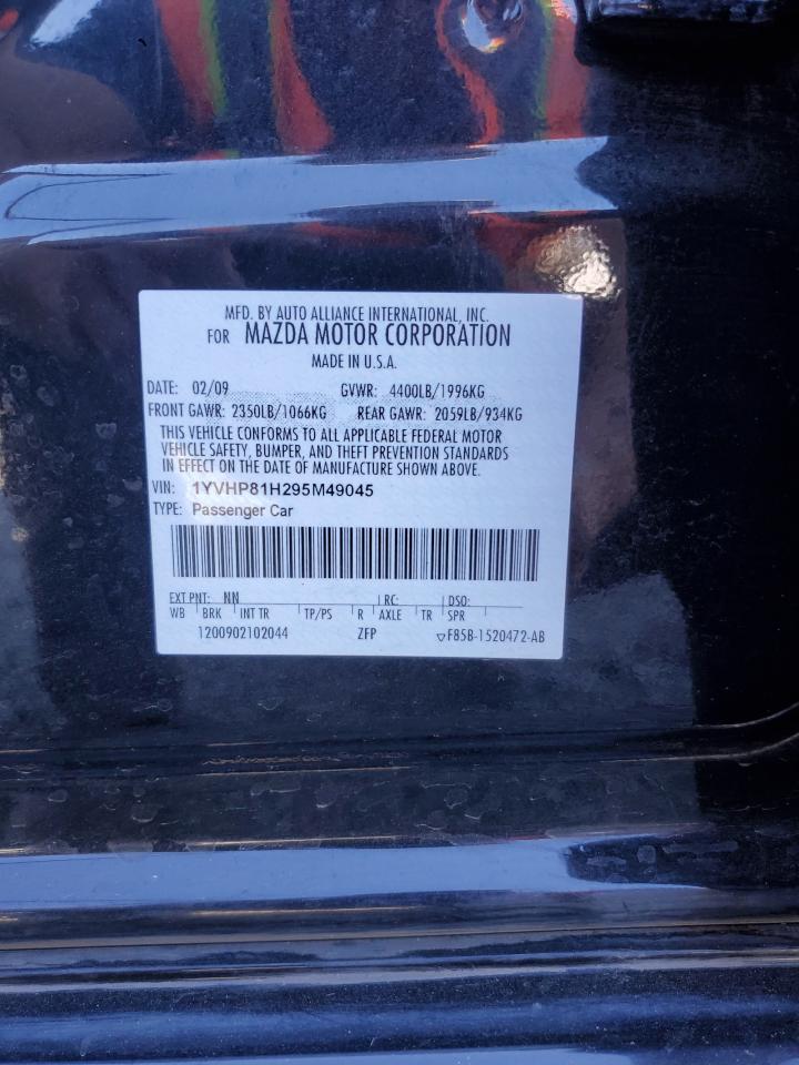 2009 Mazda 6 I VIN: 1YVHP81H295M49045 Lot: 69433775