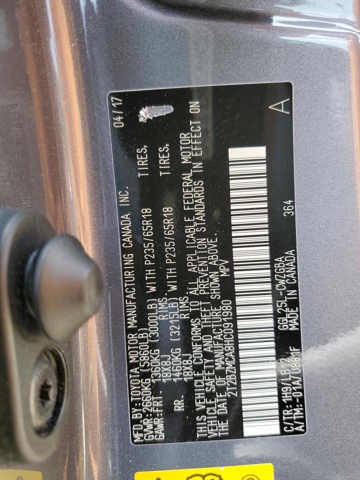 2017 Lexus Rx 350 Base VIN: 2T2BZMCA8HC091980 Lot: 67075105