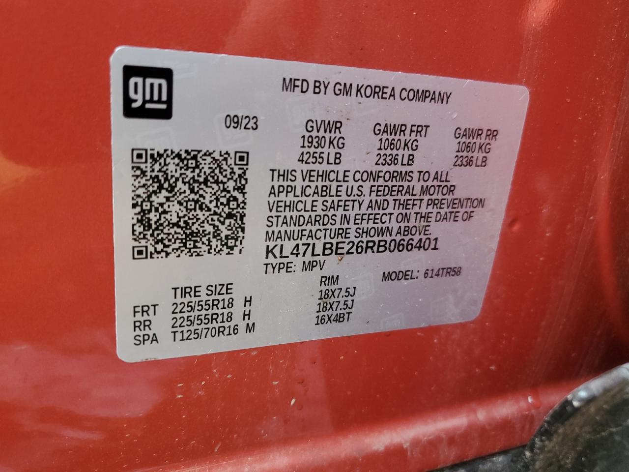 2024 Buick Envista Sport Touring VIN: KL47LBE26RB066401 Lot: 70336895