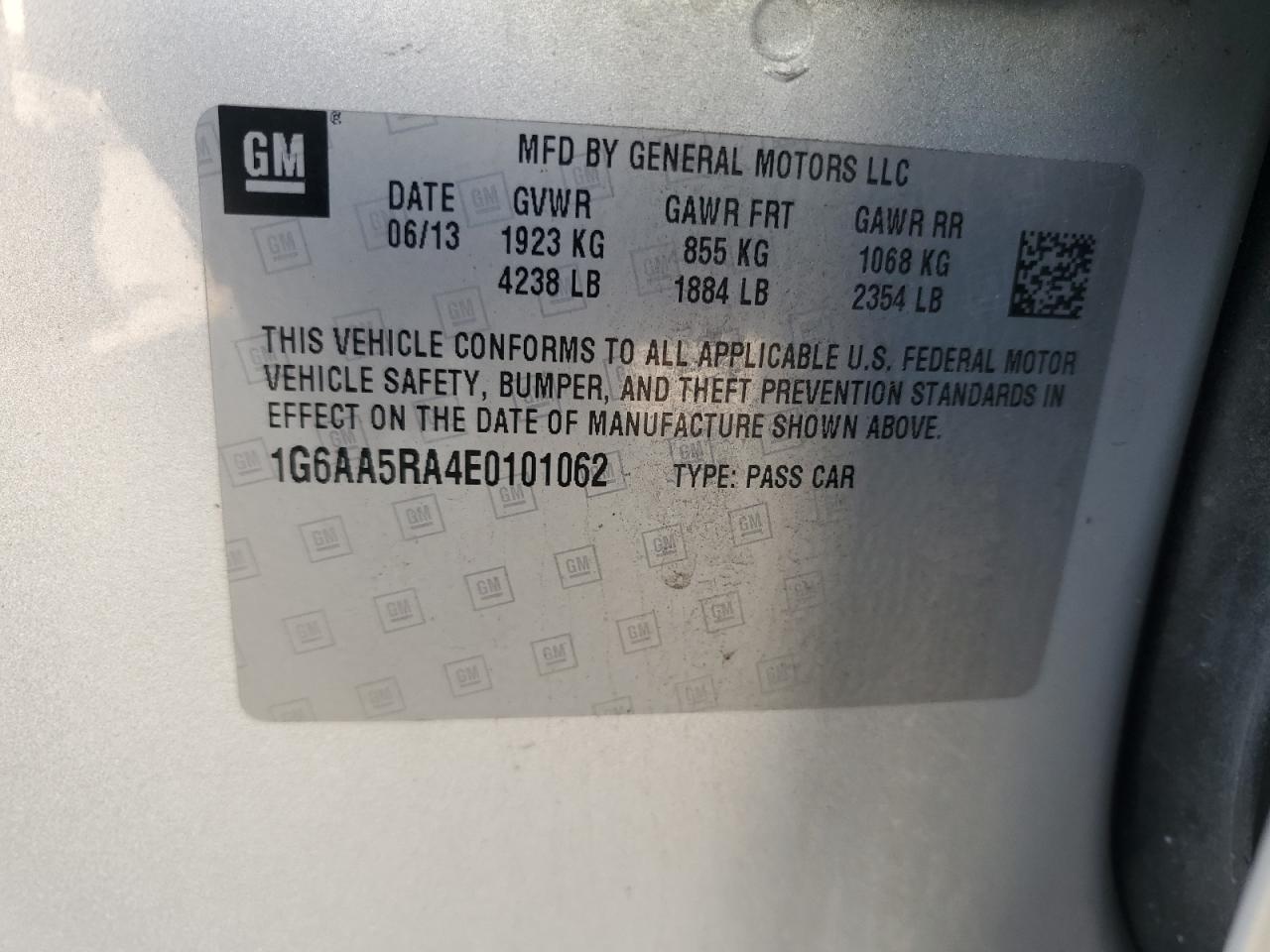 2014 Cadillac Ats VIN: 1G6AA5RA4E0101062 Lot: 90586475