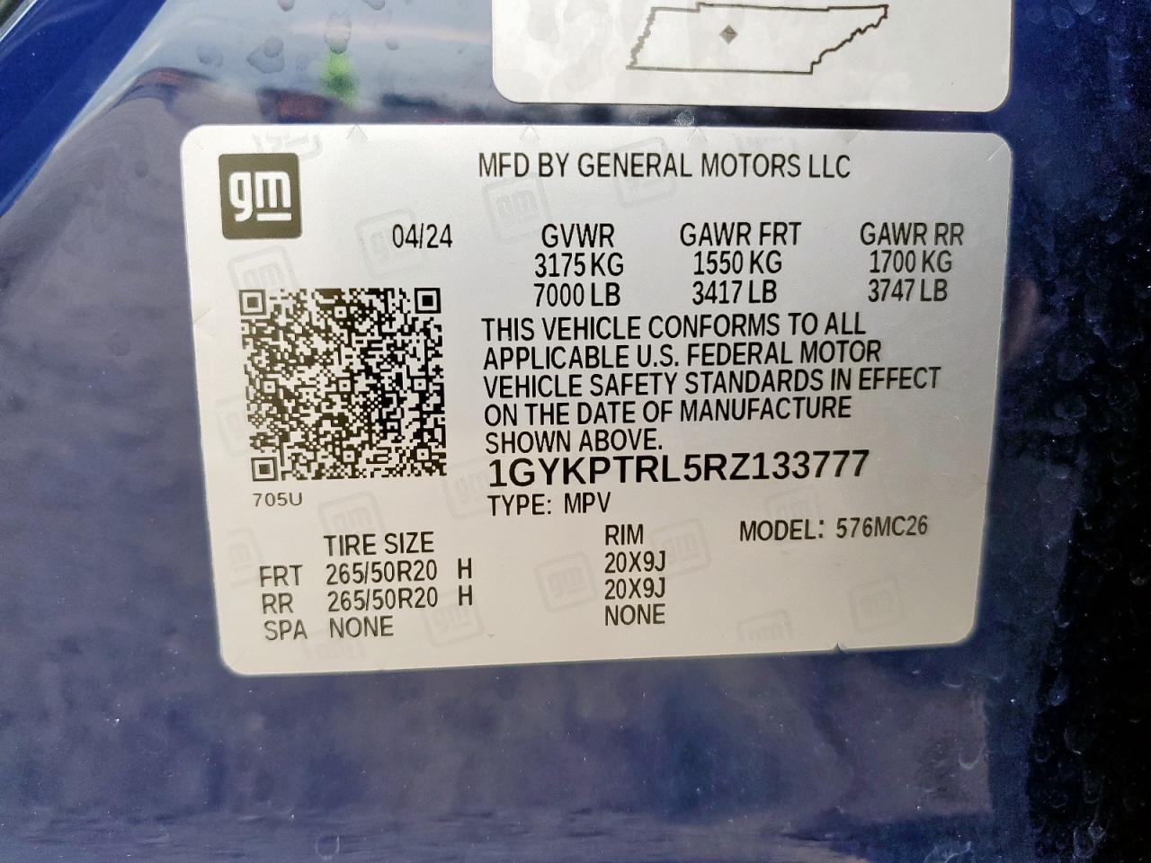 2024 Cadillac Lyriq Sport VIN: 1GYKPTRL5RZ133777 Lot: 70910135