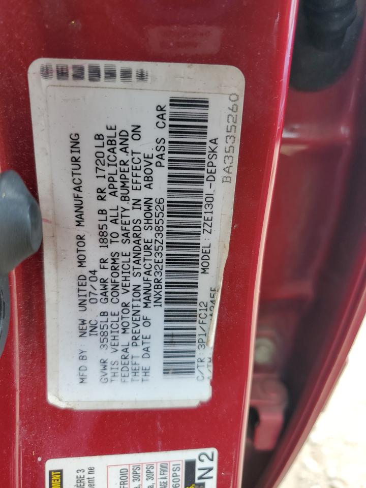 2005 Toyota Corolla Ce VIN: 1NXBR32E35Z385526 Lot: 69868585