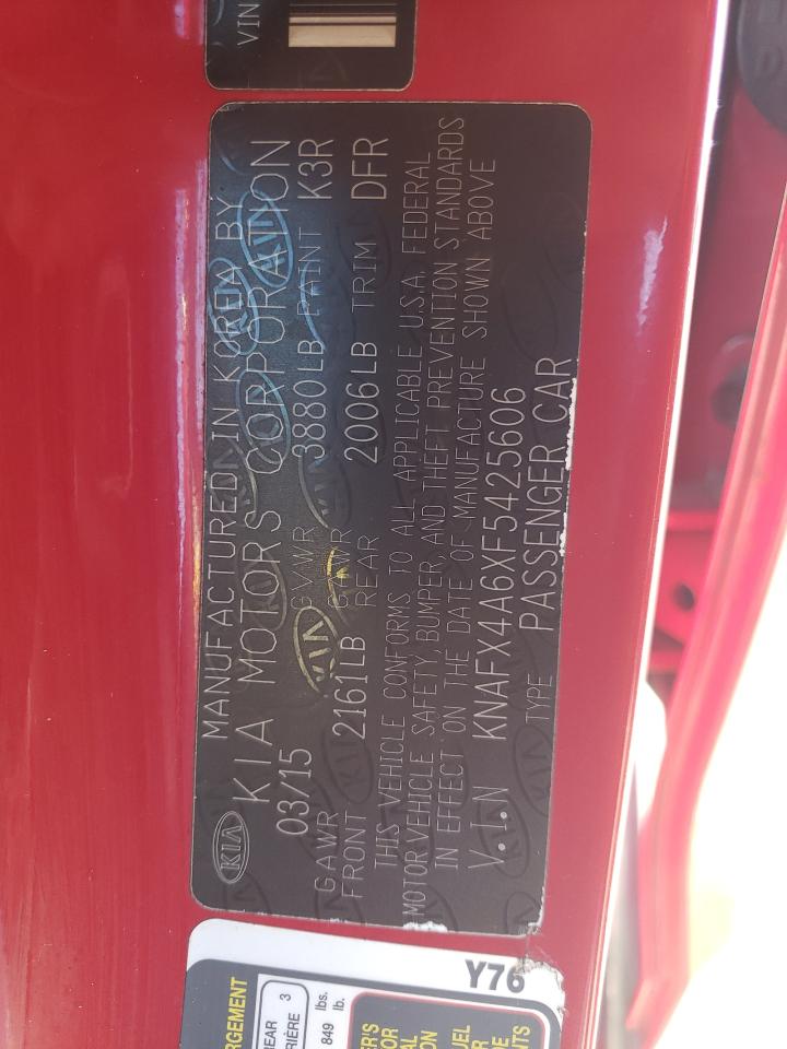 2015 Kia Forte Lx VIN: KNAFX4A6XF5425606 Lot: 69705755