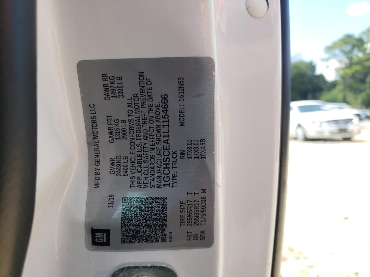 2020 Chevrolet Colorado Lt VIN: 1GCHSCEA1L1154666 Lot: 69648185