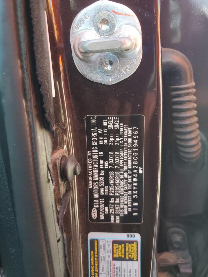 2012 Kia Sorento Sx VIN: 5XYKW4A28CG194967 Lot: 68285965