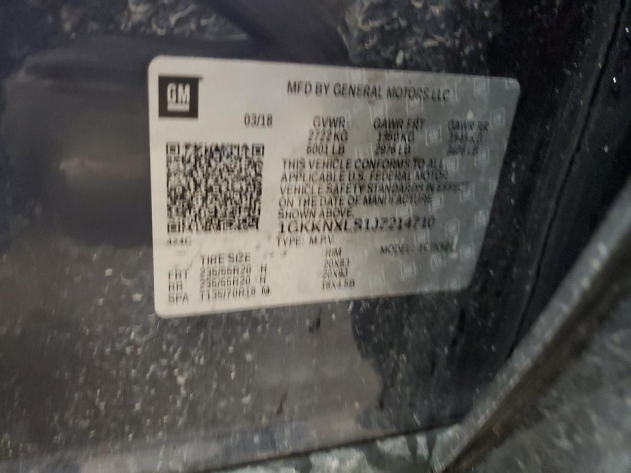 2018 GMC Acadia Denali VIN: 1GKKNXLS1JZ214710 Lot: 67391525