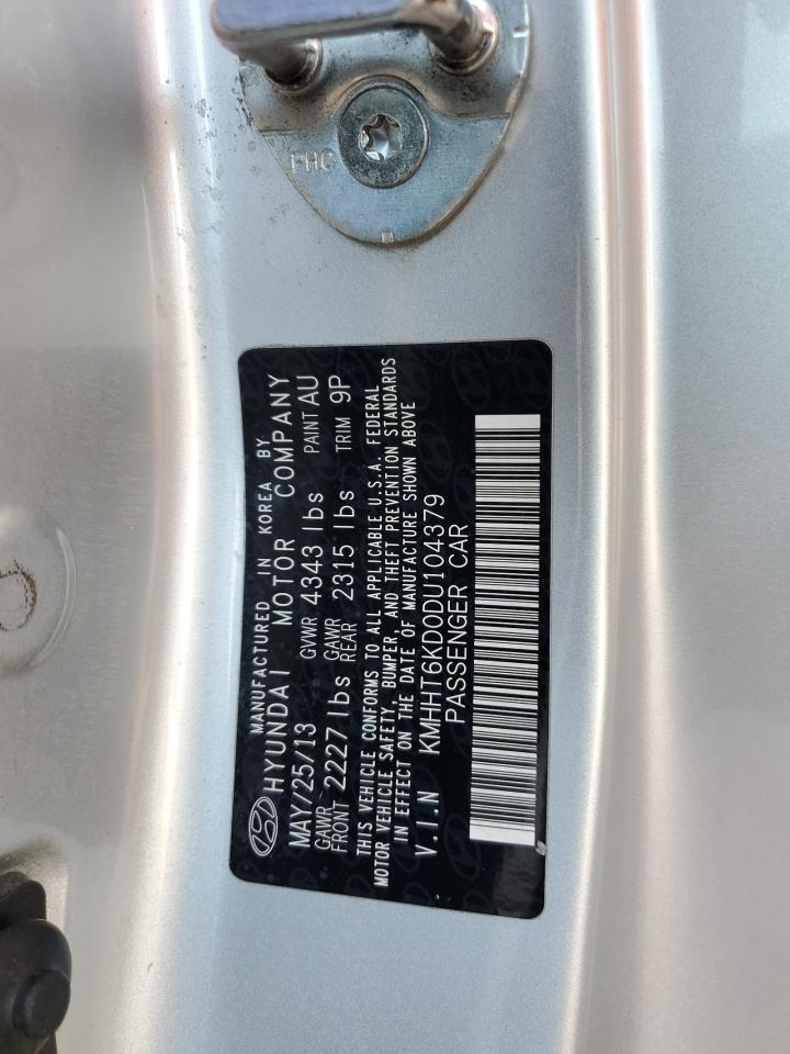 2013 Hyundai Genesis Coupe 2.0T VIN: KMHHT6KD0DU104379 Lot: 67574175