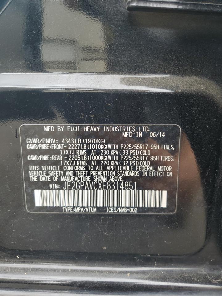 2014 Subaru Xv Crosstrek 2.0 Premium VIN: JF2GPAVCXE8314851 Lot: 68680215