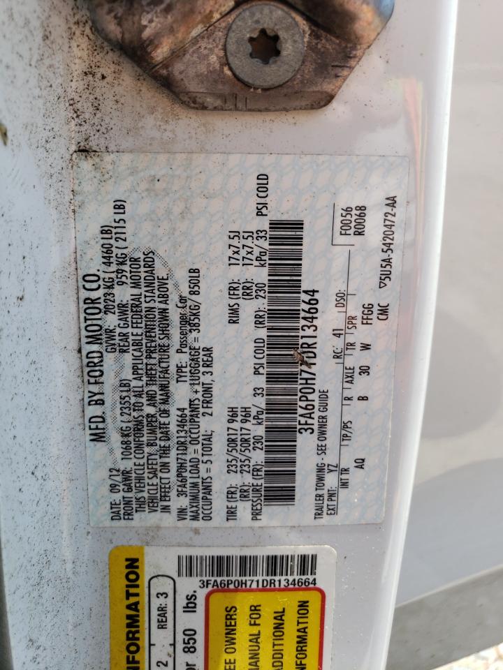 2013 Ford Fusion Se VIN: 3FA6P0H71DR134664 Lot: 67557955