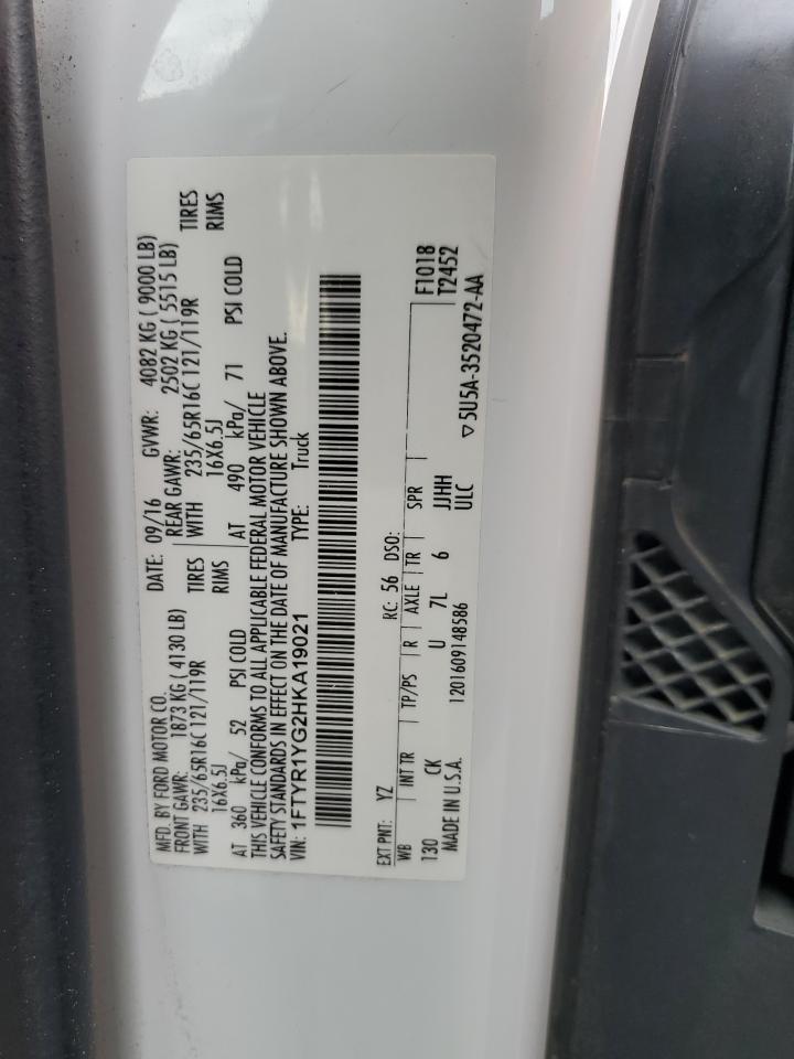 2017 Ford Transit T-250 VIN: 1FTYR1YG2HKA19021 Lot: 68004675