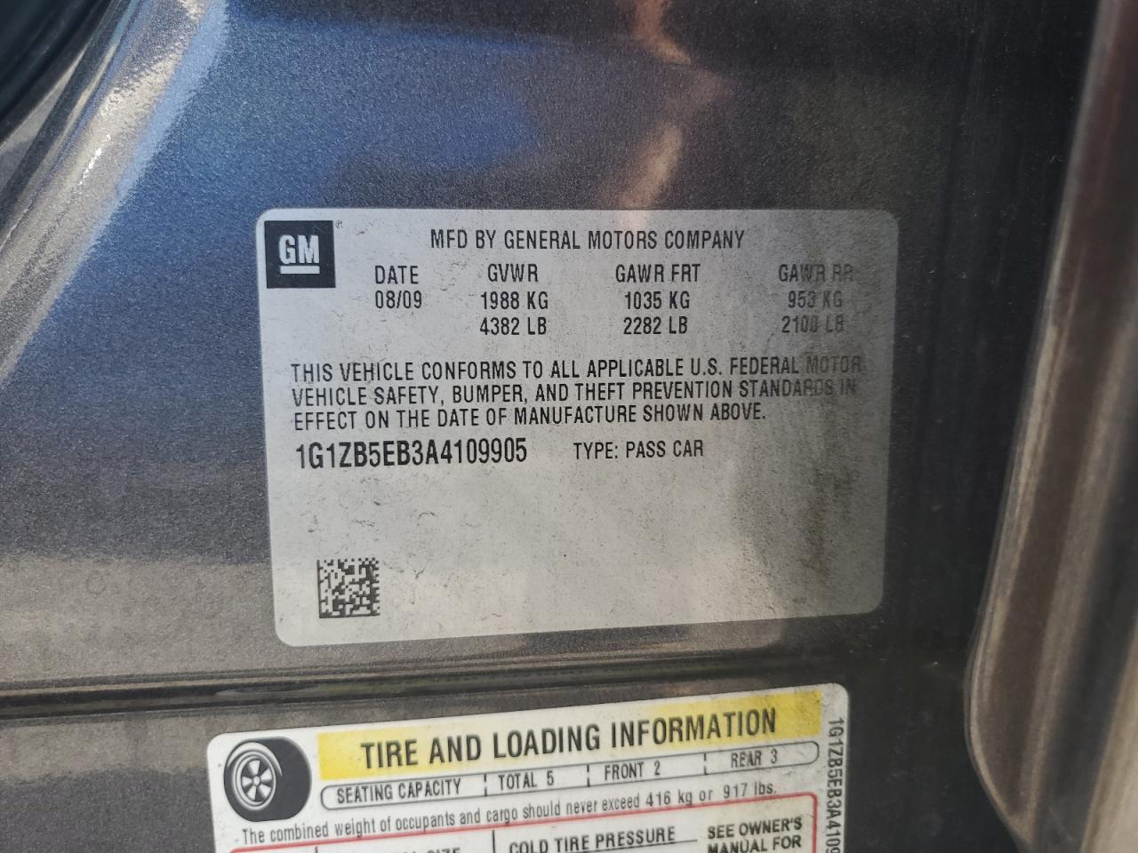 2010 Chevrolet Malibu Ls VIN: 1G1ZB5EB3A4109905 Lot: 68483255