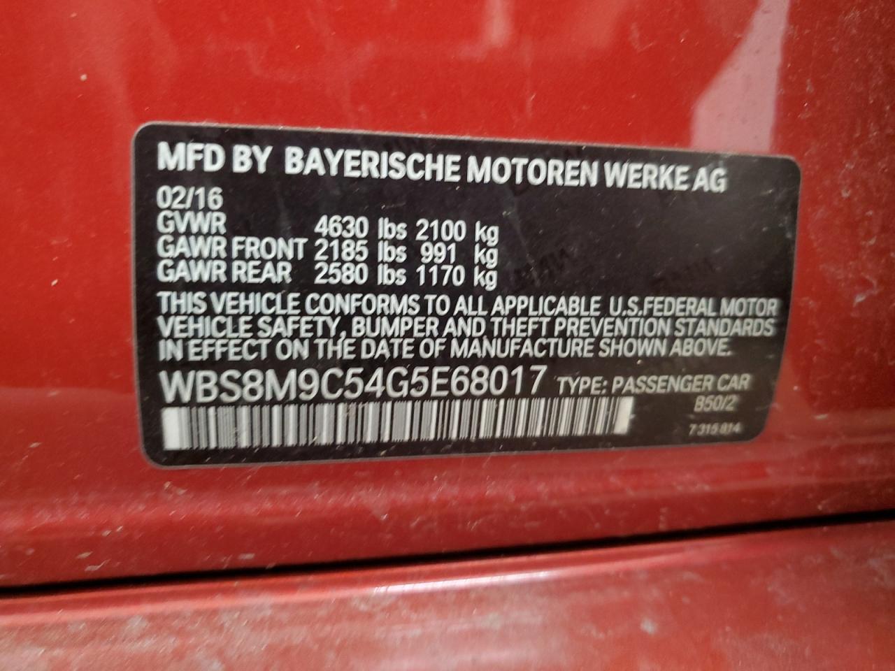 Фото: WBS8M9C54G5E68017