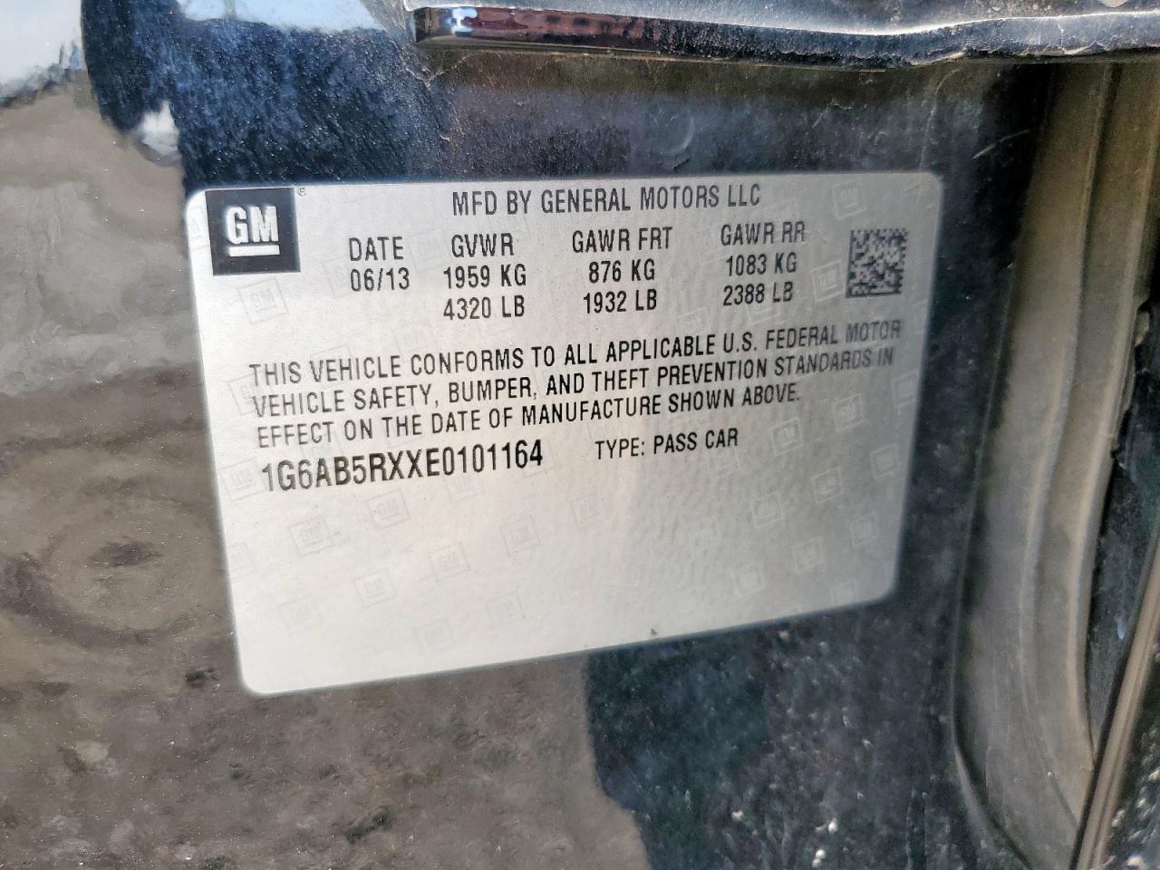 2014 Cadillac Ats Luxury VIN: 1G6AB5RXXE0101164 Lot: 70040945