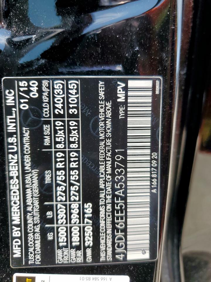 2015 Mercedes-Benz Gl 450 4Matic VIN: 4JGDF6EE5FA533791 Lot: 70409875