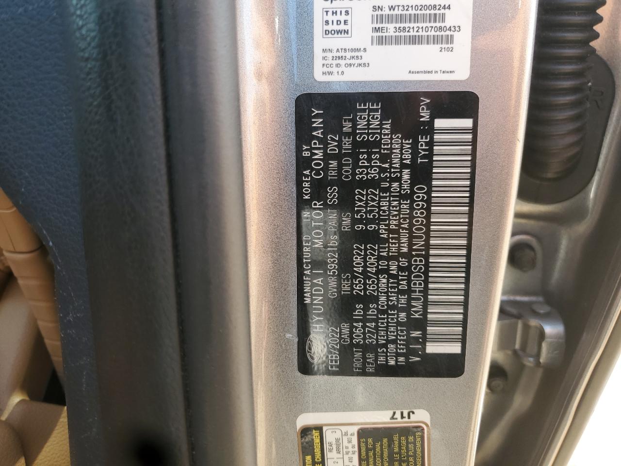 2022 Genesis Gv80 Base VIN: KMUHBDSB1NU098990 Lot: 69071915