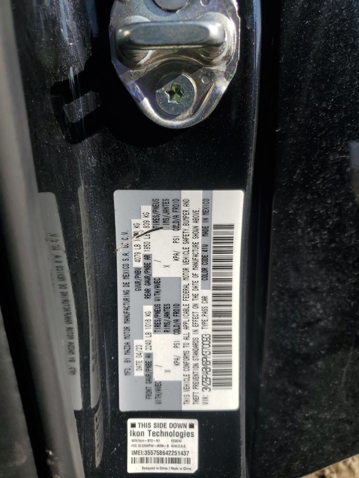 2023 Mazda 3 Select VIN: 3MZBPABM8PM370093 Lot: 69931675