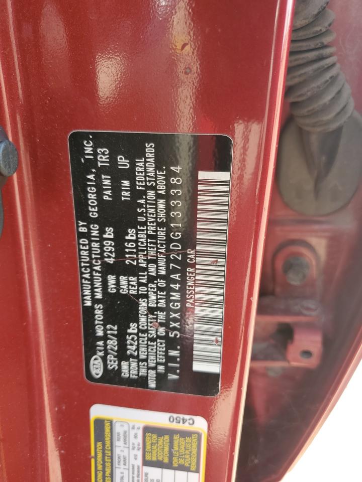 2013 Kia Optima Lx VIN: 5XXGM4A72DG133384 Lot: 69383515