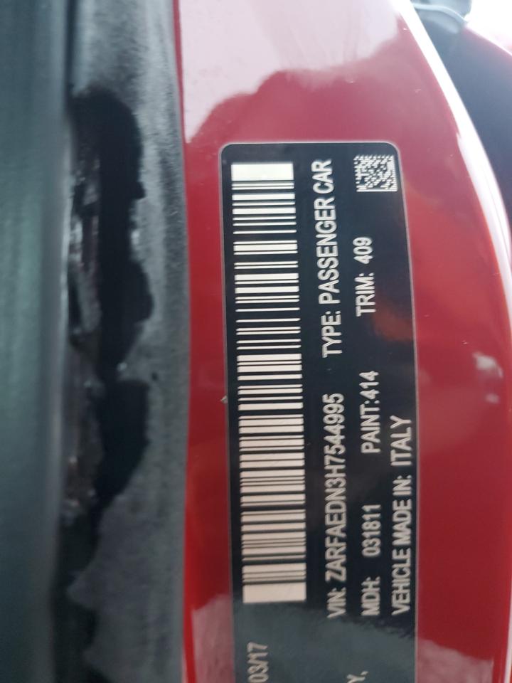 2017 Alfa Romeo Giulia Q4 VIN: ZARFAEDN3H7544995 Lot: 68883465