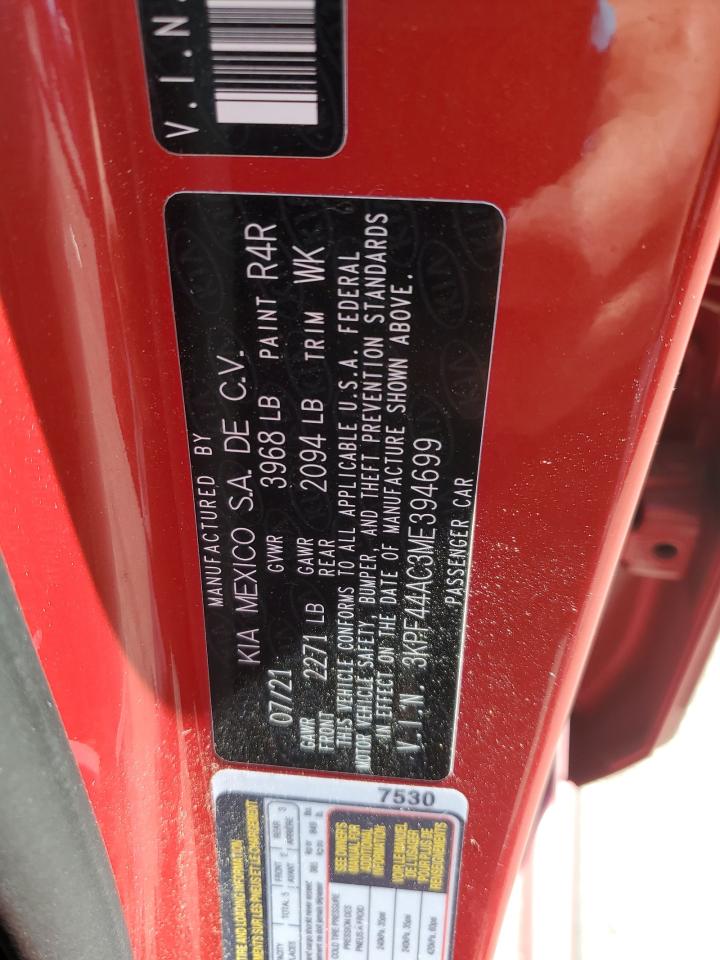 2021 Kia Forte Gt VIN: 3KPF44AC3ME394699 Lot: 70579115