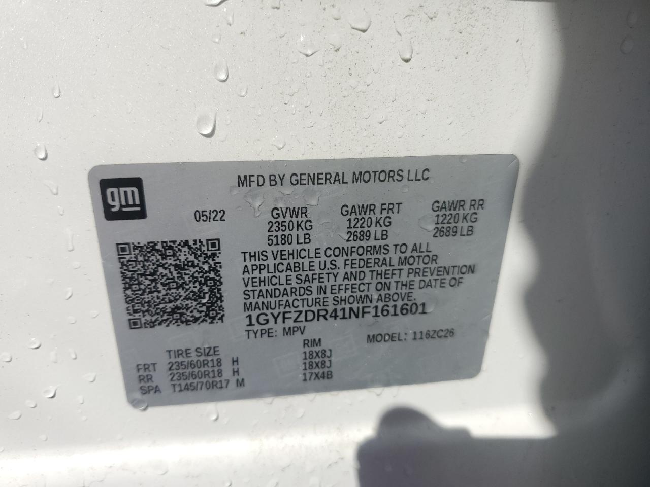 2022 Cadillac Xt4 Premium Luxury VIN: 1GYFZDR41NF161601 Lot: 68642715