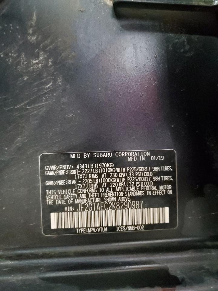 2019 Subaru Crosstrek Premium VIN: JF2GTAEC2K8290987 Lot: 69357395