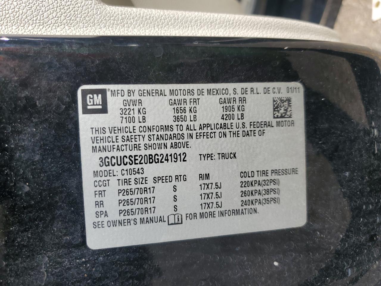 2011 Chevrolet Silverado C1500 Lt VIN: 3GCUCSE20BG241912 Lot: 69864135