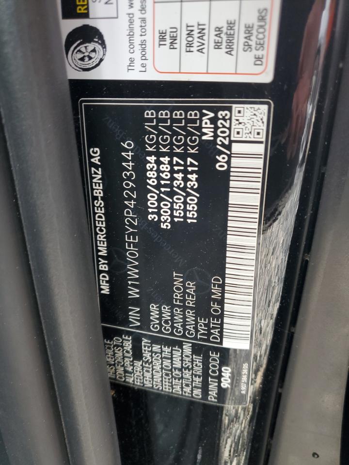 2023 Mercedes-Benz Metris VIN: W1WV0FEY2P4293446 Lot: 68133295