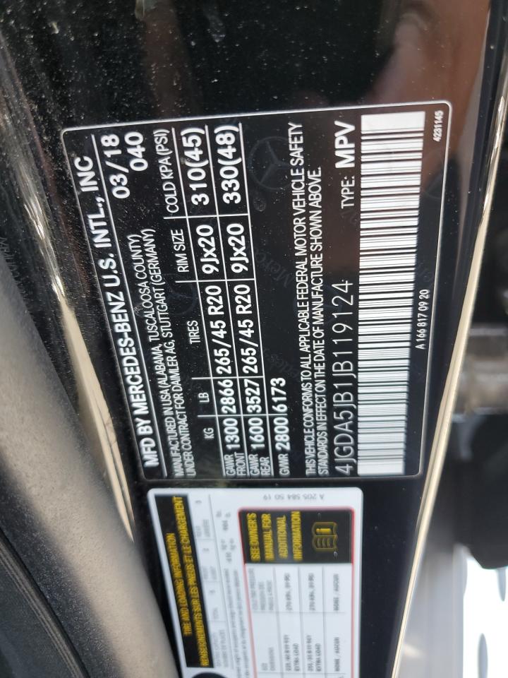 2018 Mercedes-Benz Gle 350 VIN: 4JGDA5JB1JB119124 Lot: 65432505