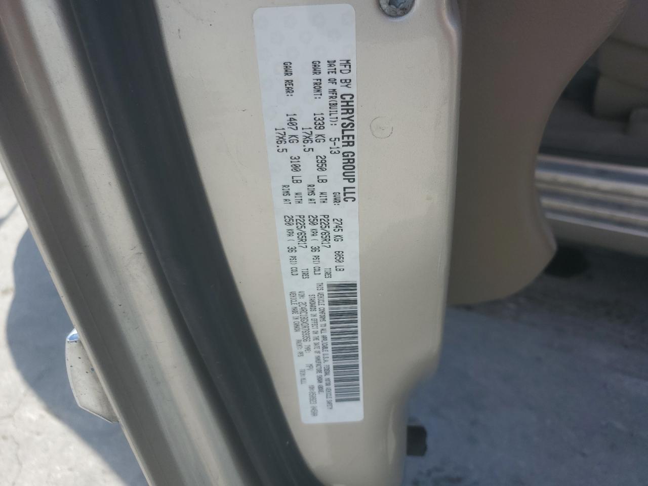 2013 Chrysler Town & Country Touring VIN: 2C4RC1BGXDR769356 Lot: 85955235