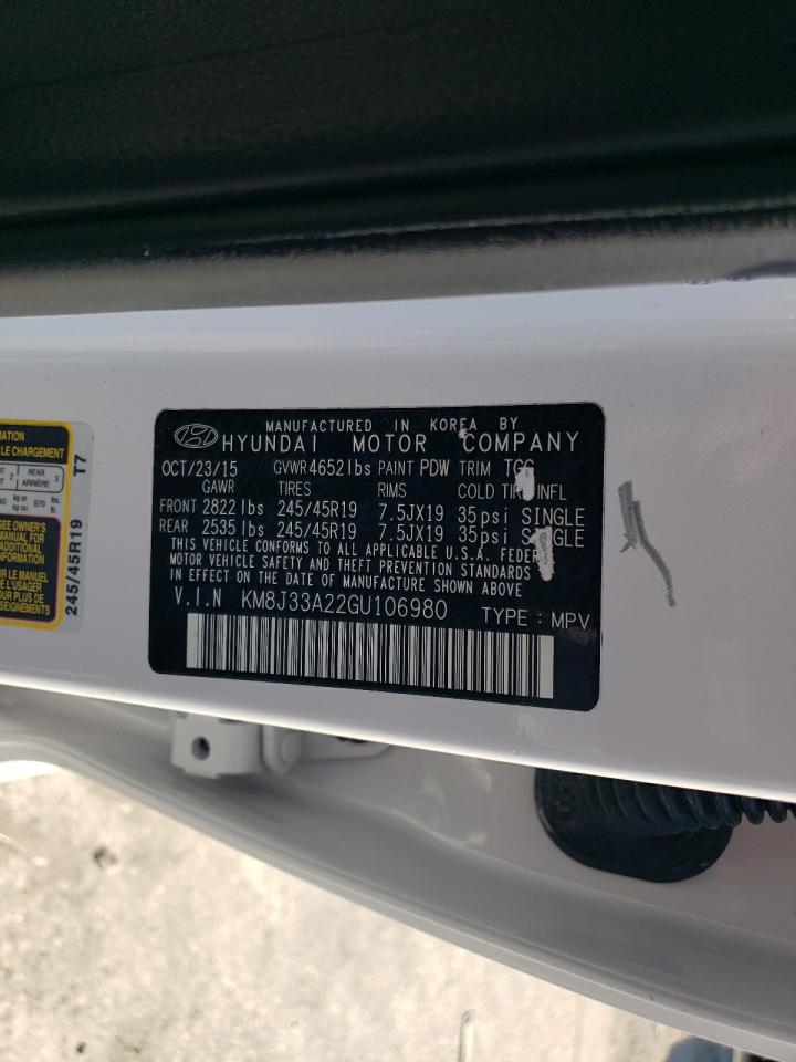 KM8J33A22GU106980 2016 Hyundai Tucson Limited