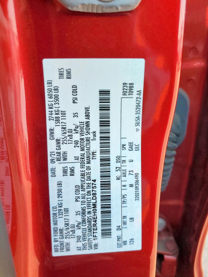 2021 Ford Ranger Xl VIN: 1FTER4EH0MLD87574 Lot: 70232725