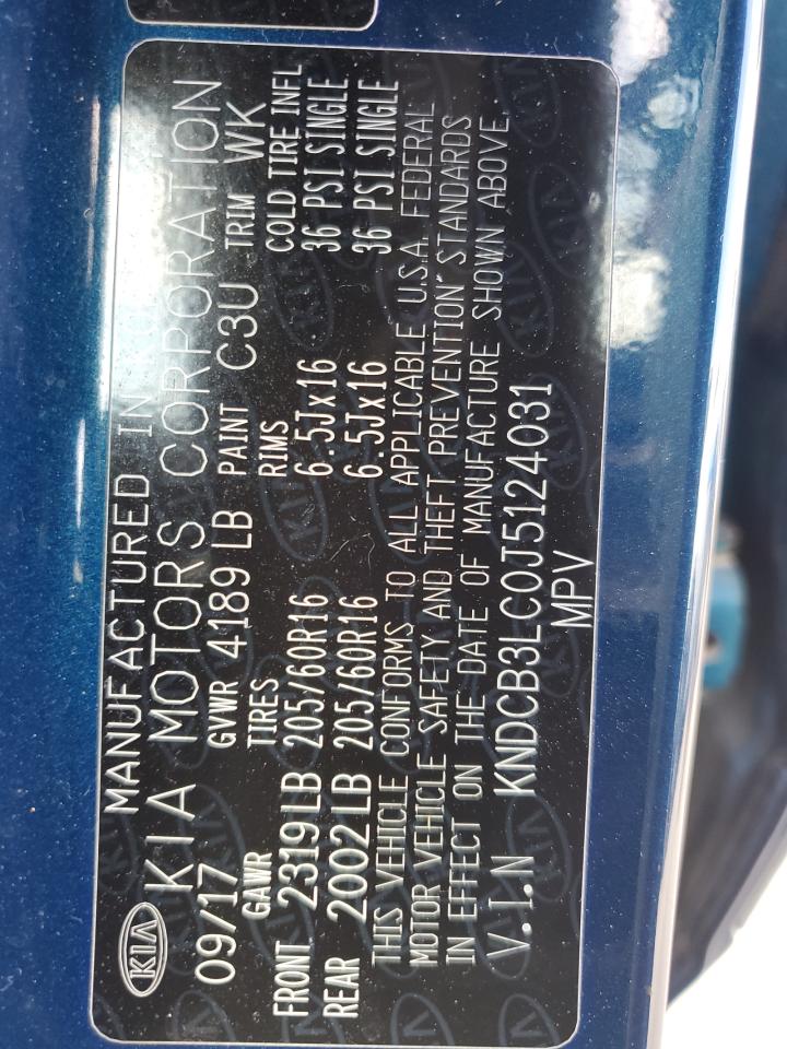 2018 Kia Niro Fe VIN: KNDCB3LC0J5124031 Lot: 69423285