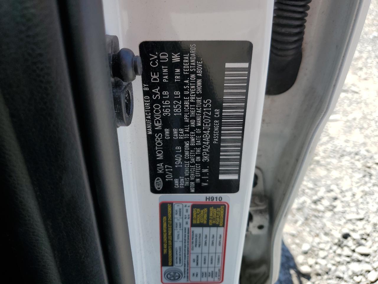 2018 Kia Rio Lx VIN: 3KPA24AB4JE072155 Lot: 69562295