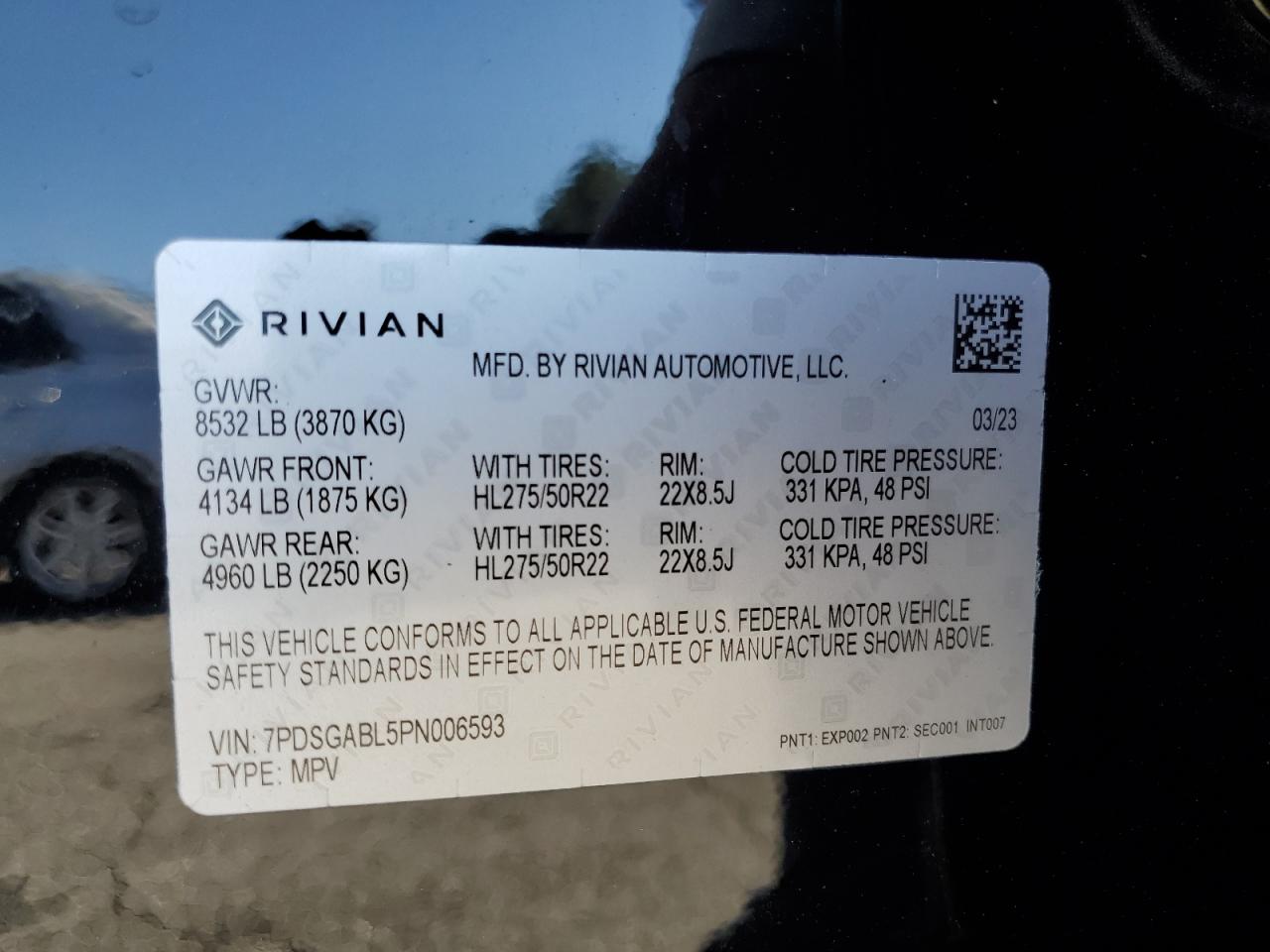 2023 Rivian R1S Launch Edition VIN: 7PDSGABL5PN006593 Lot: 70196285