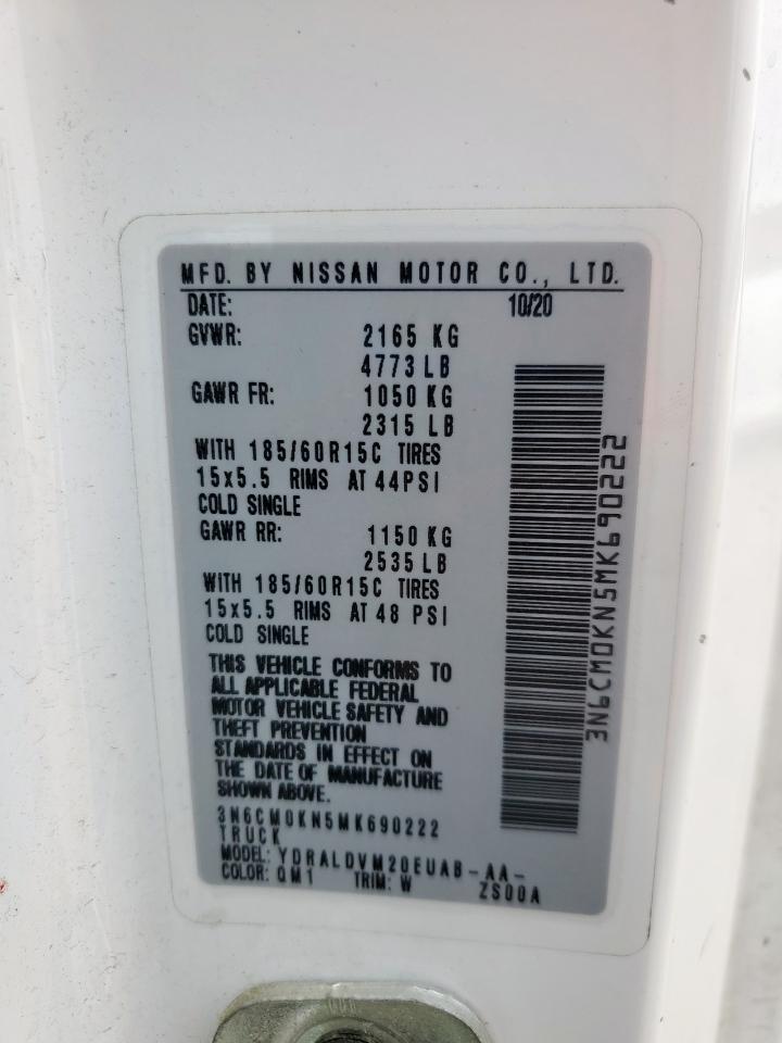2021 Nissan Nv200 2.5S VIN: 3N6CM0KN5MK690222 Lot: 69753965