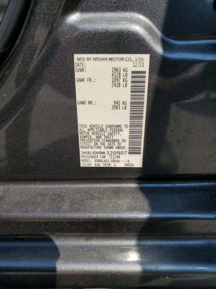 2022 Nissan Altima Sv VIN: 1N4BL4DV8NN320907 Lot: 69409685