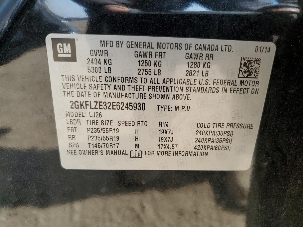 2GKFLZE32E6245930 2014 GMC Terrain Denali