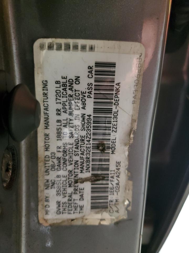 2004 Toyota Corolla Ce VIN: 1NXBR32E14Z235994 Lot: 68838465