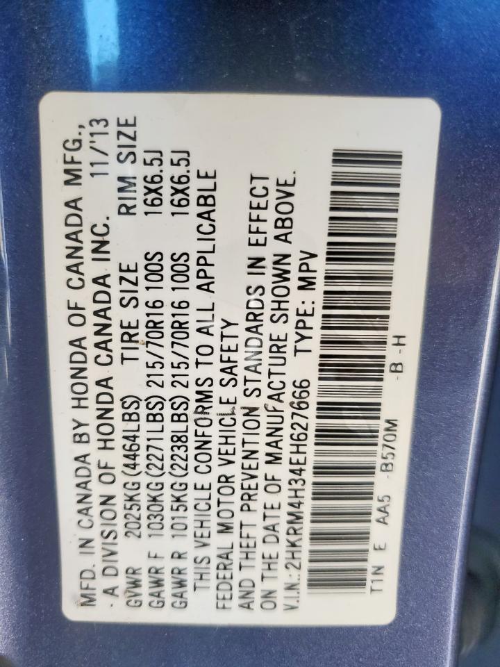 2014 Honda Cr-V Lx VIN: 2HKRM4H34EH627666 Lot: 70711935